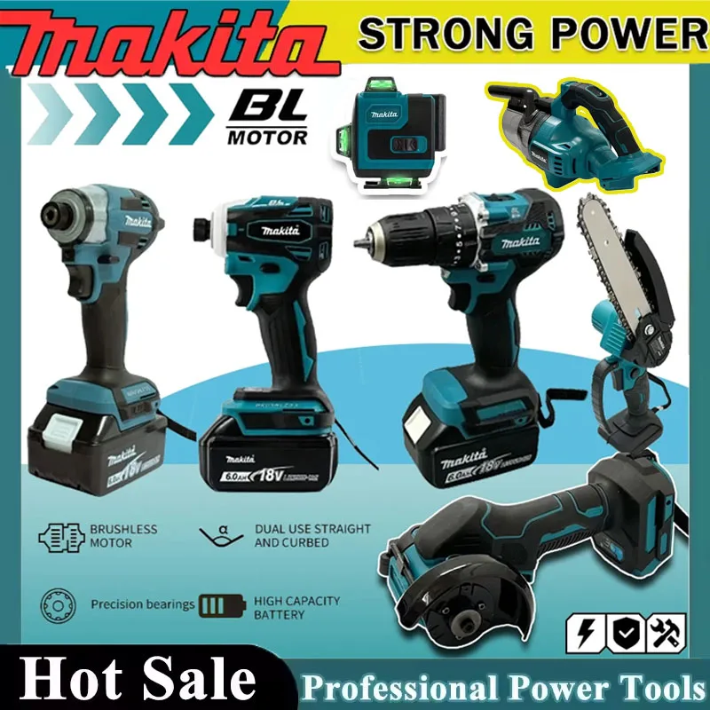 Power Tools Kit Set - マキタコードレス電動工具キット ポータブルインパクトドライバー 充電式スクリュードライバー 電動レシプロソー 業務用