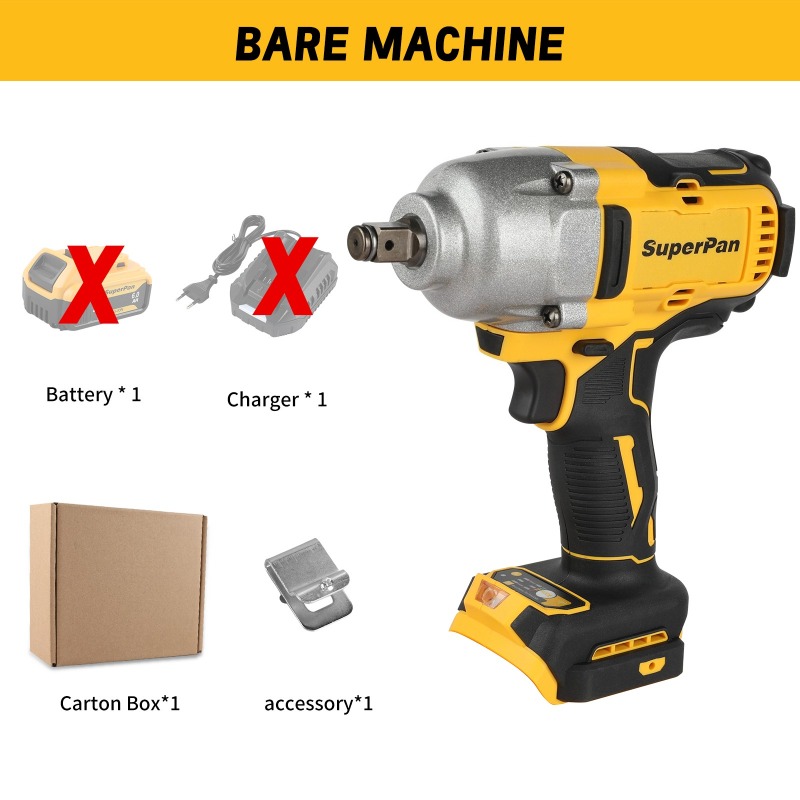 Power Tools For Construction - ブラシレスコードレスインパクトレンチ本体、1898Nmハイパワーレンチ、重機建設・機械メンテナンス用、本体のみ