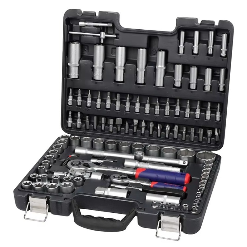 Power Tools Kit Set - 108ピース プロ仕様 自動車修理工具セット CRV鋼製レンチソケットツールキット ハードケース ハンドパワー
