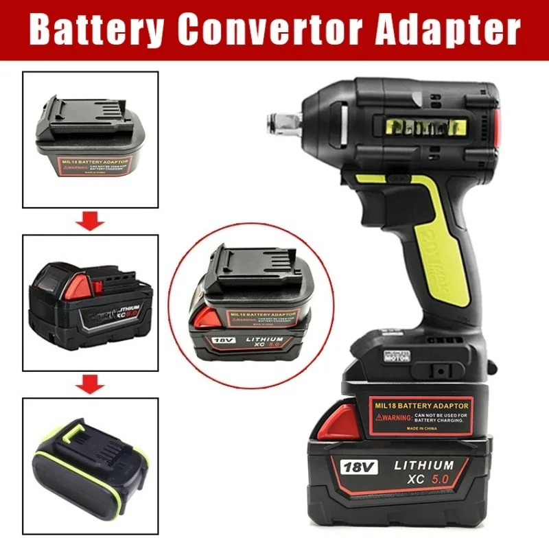 Power Tools Green - ミルウォーキー用バッテリーアダプターコンバーター 18V リチウムイオンバッテリー用コンバーター WORX 5ピン 20V