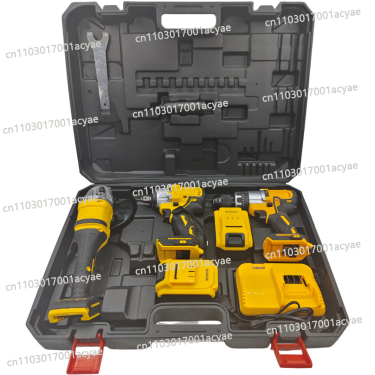 Power Tools Kit Set - アングルグラインダー＆電動ドリルコンボセット - 3ピース電動工具キット（レンチ付き、キャリーケース入り）家庭用メンテナンス向け