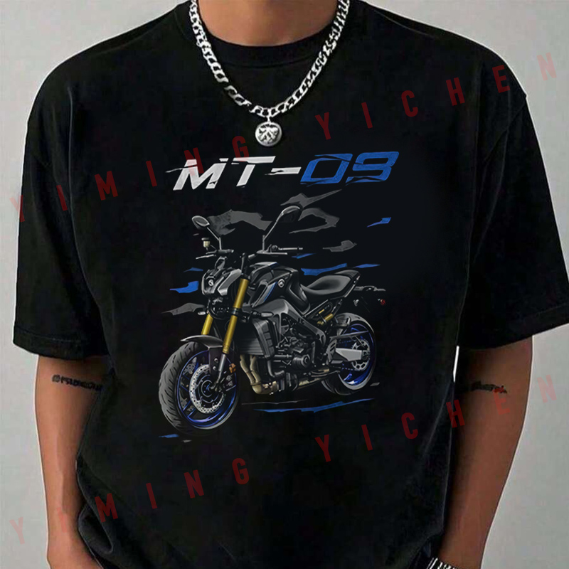 Power Tools Logo - MT09 ロゴ付きの強力なオートバイ Tシャツモトライダーズ夏メンズファッションカジュアル O ネックトップス Tシャツ