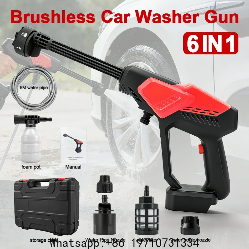 Power Tools Garden - 300Bar ブラシレス高圧洗車機強力なコードレス水鉄砲 6 で 1 庭のクリーニング洗浄ツールマキタ