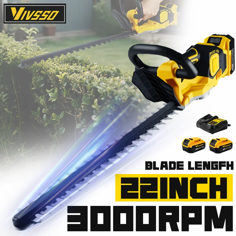 VIVSSO コードレス電動ヘッジトリマー芝刈り機家庭用低木 - Power Tools Garden のレビューと価格