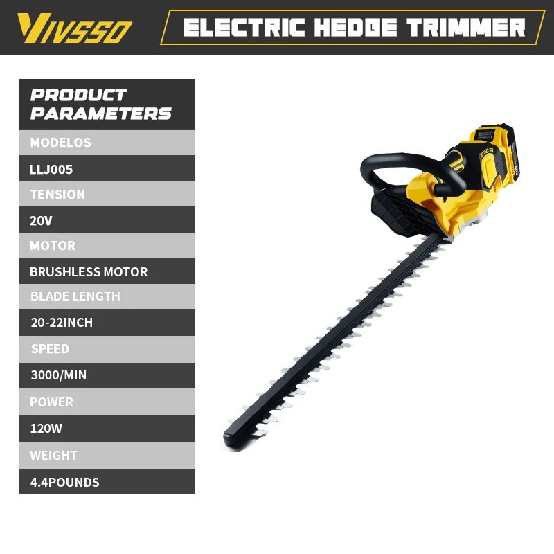 VIVSSO コードレス電動ヘッジトリマー芝刈り機家庭用低木 - Power Tools Garden のレビューと価格