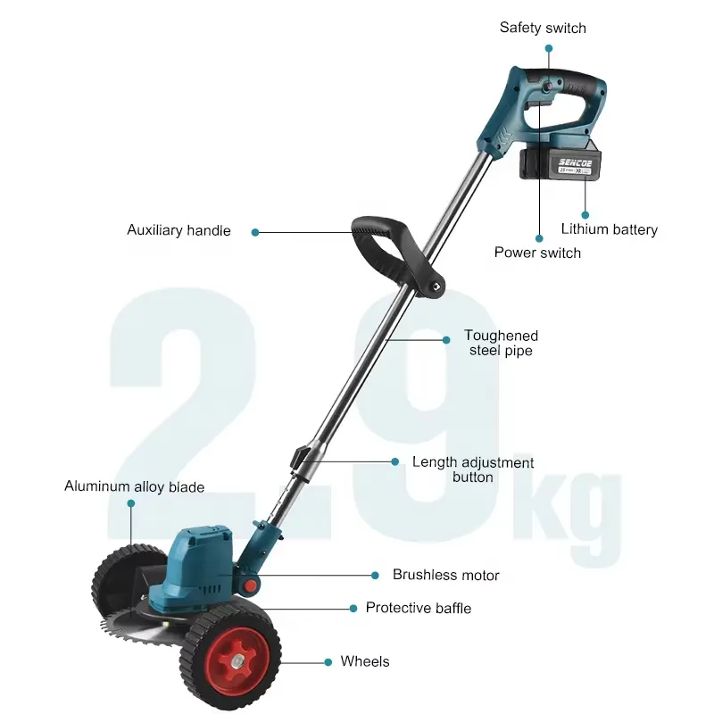 プロ仕様21V電動草刈り機、バッテリー式除草機、充電機能付き - Power Tools Logo のレビューと価格