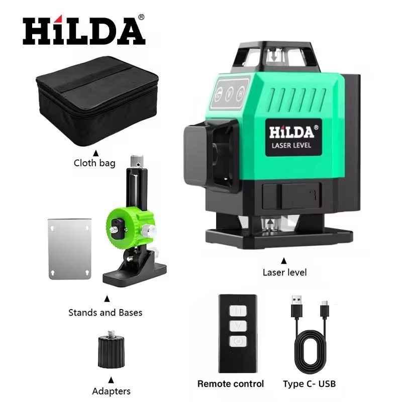 HILDA 超強力グリーンレーザーレベル 12/16ライン  - Power Tools Green のレビューと価格