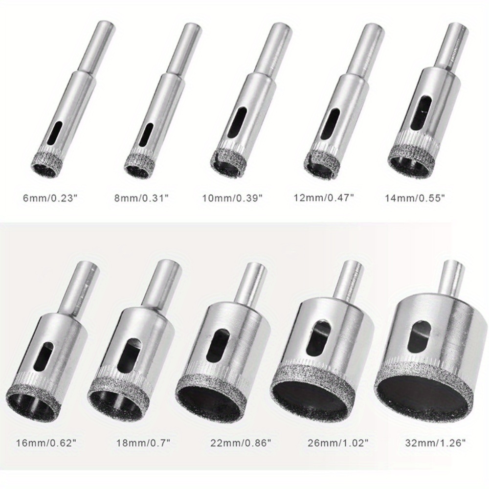 10個入りダイヤモンドコーティングドリルセット タイル・大理 - Power Tools Set のレビューと価格