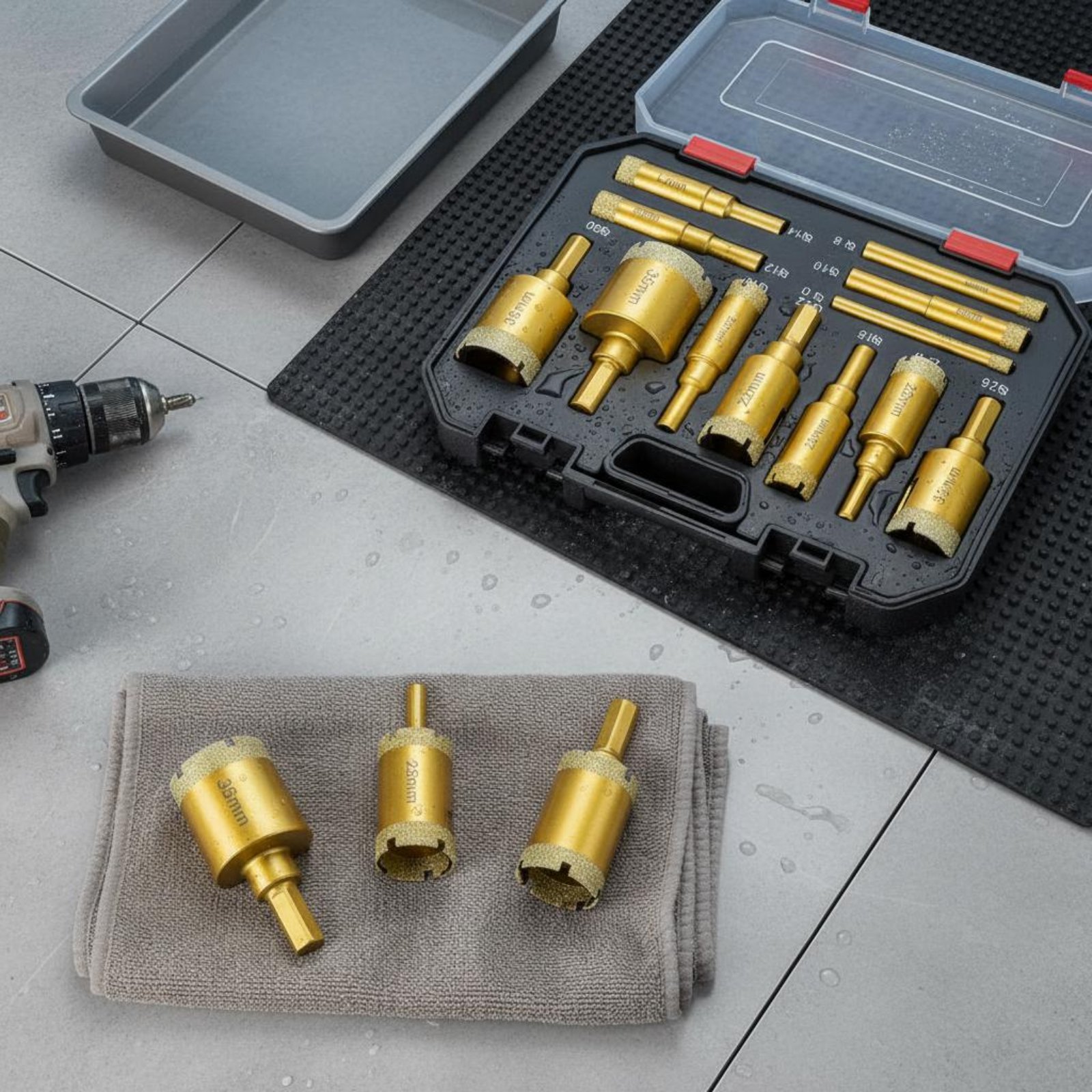 12 個のろう付けクリスタルドリルピースセット多素材穴あけ大 - Power Tools Set のレビューと価格