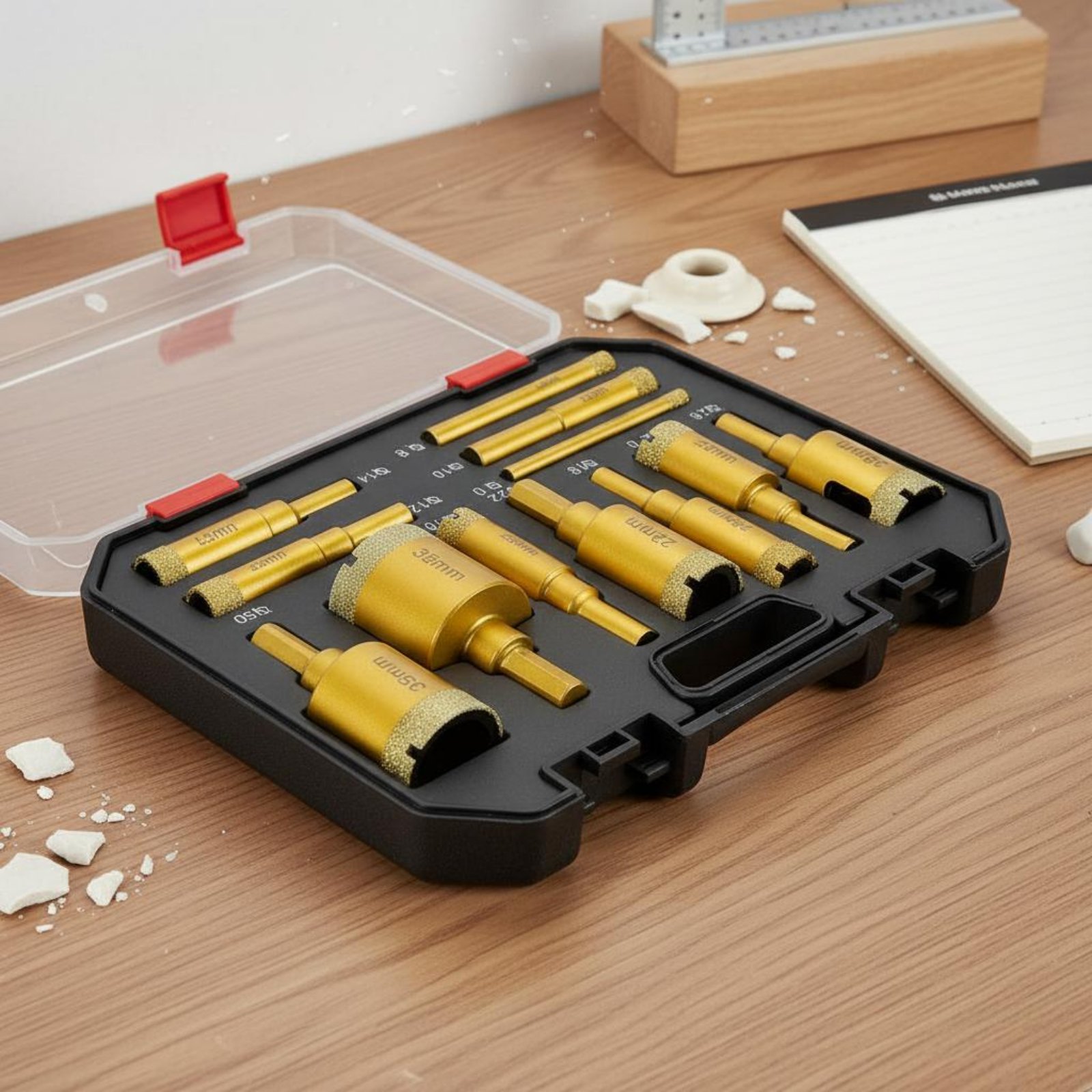 12 個のろう付けクリスタルドリルピースセット多素材穴あけ大 - Power Tools Set のレビューと価格