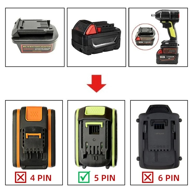 ミルウォーキー用バッテリーアダプターコンバーター 18V リ - Power Tools Green のレビューと価格