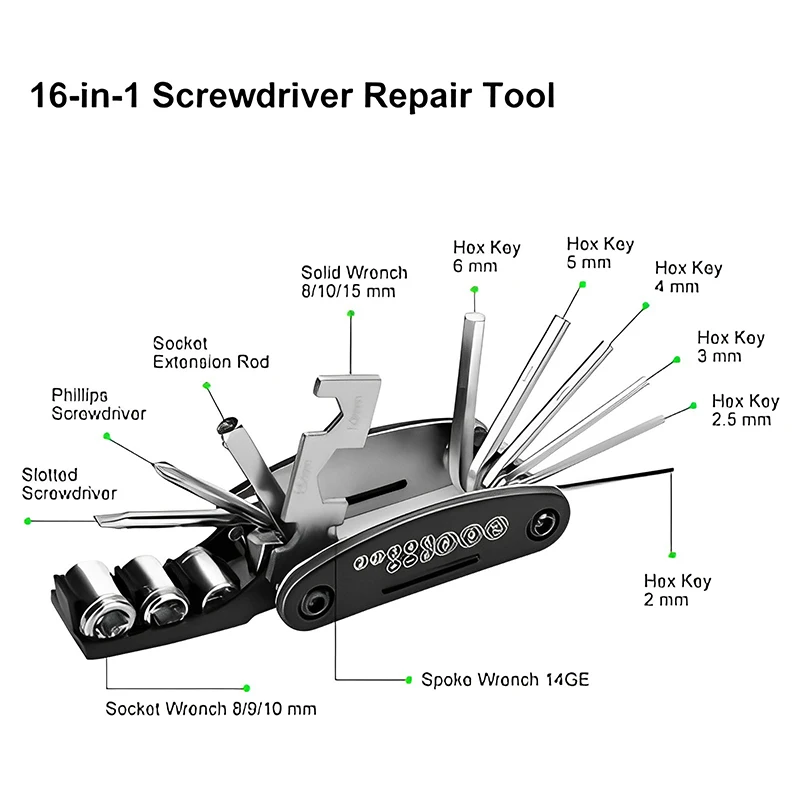 携帯用自転車修理ツールキット 自転車修理ツールキット ポンプ - Power Tools Kit Set のレビューと価格