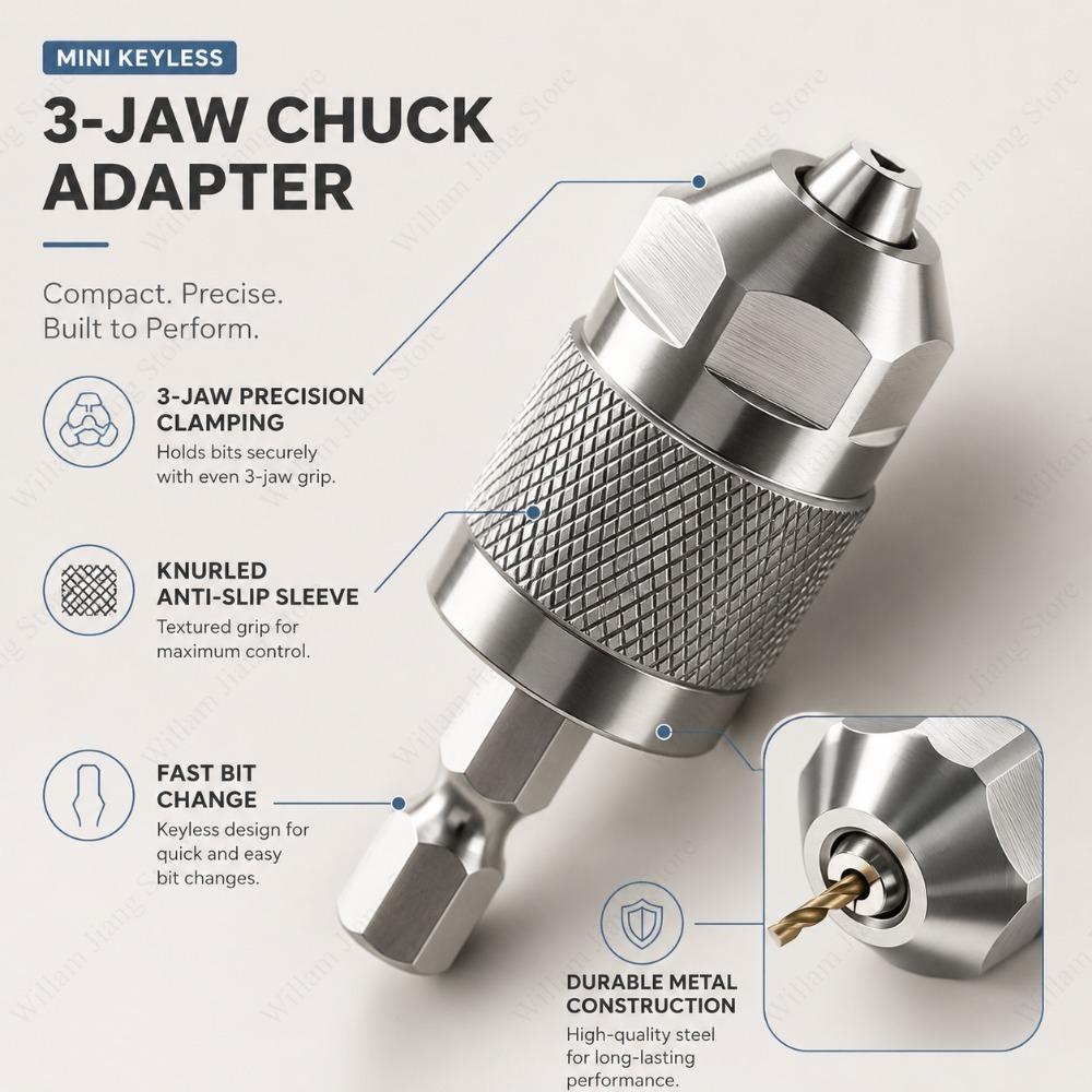 3 ジョードリルチャックアダプター、クイックリリース六角シャ - Power Tools Total のレビューと価格