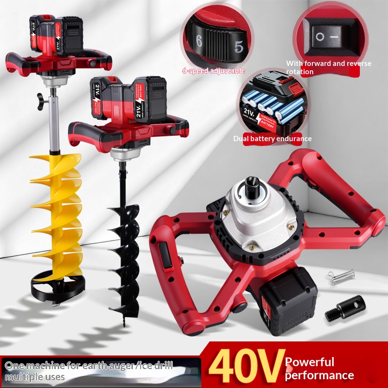 21v リチウム電池電動グランドドリル冬釣りアイスドリル掘削 - Power Tools For Construction のレビューと価格